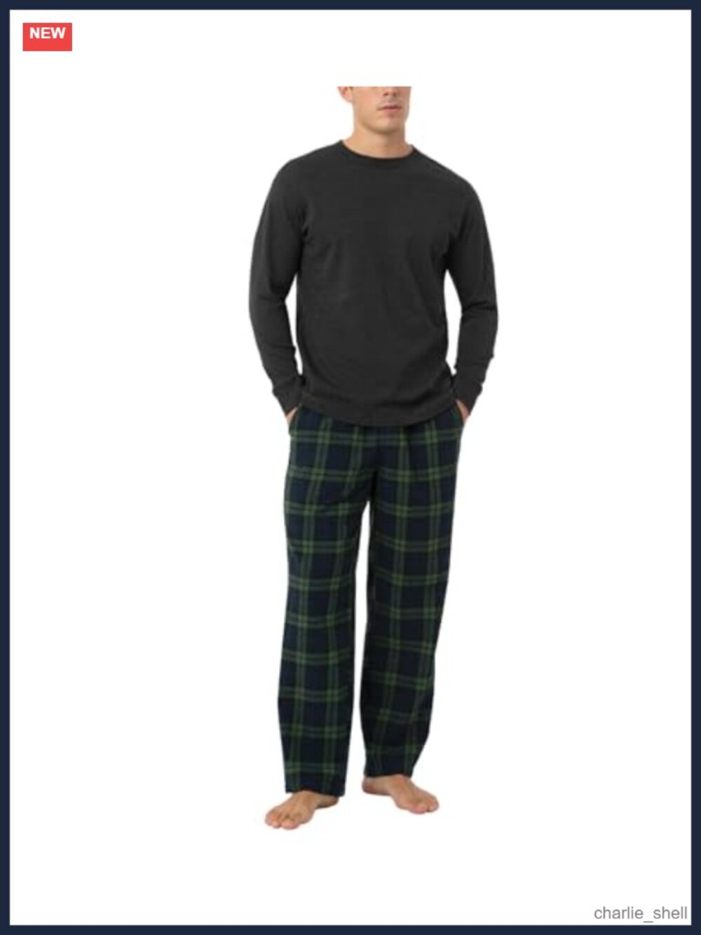 Men's 100% Cotton Flannel Pajama Set Long Sleeve Lounge Sleepwear